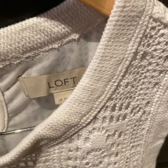 Ann Taylor Loft White Boho White Lace Tank - Petite L - Picture 3 of 5